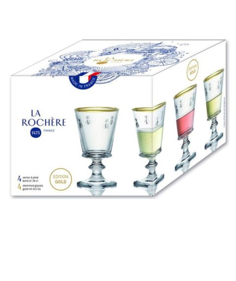 Abeille Kieliszki ze Złotą Obwódką 4 szt. 220 ml
