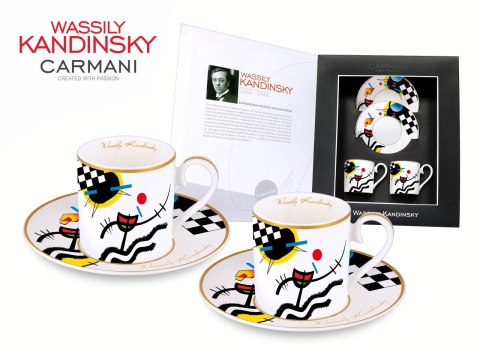 CARMANI Kandinsky Contrasting Sounds / 1924 – 2 filiżanki espresso ze spodkami, 100 ml