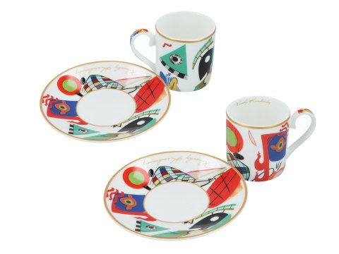 CARMANI Kandinsky Muses — 2 filiżanki espresso ze spodkami, 100 ml