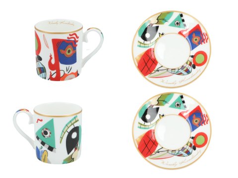 CARMANI Kandinsky Muses — 2 filiżanki espresso ze spodkami, 100 ml