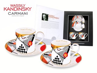 CARMANI Kandinsky Orange (1923) — 2 filiżanki espresso ze spodkami, 100 ml