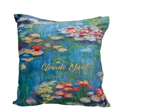 CARMANI Monet Lilie wodne — poduszka z wypełnieniem 49,5 × 49,5 cm
