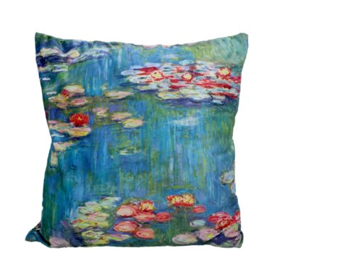 CARMANI Monet Lilie wodne — poduszka z wypełnieniem 49,5 × 49,5 cm