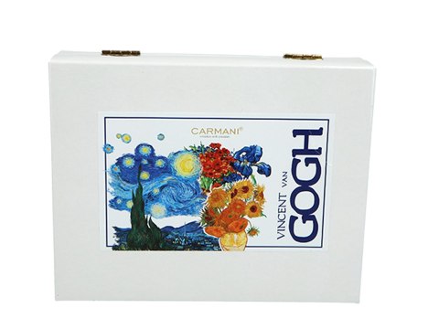 CARMANI Van Gogh — komplet 6 łyżeczek i łyżeczka do cukru, powłoka 24K złota