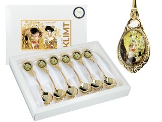 CARMANI Klimt Pocałunek — komplet 6 łyżeczek, powłoka 24K złota
