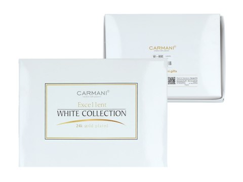 CARMANI Białe oczka — komplet 6 widelczyków, powłoka 24K złota