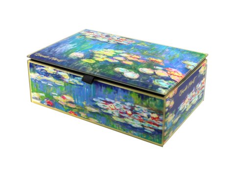 CARMANI Monet Nenufary — szkatułka szklana 15 × 10 × 5,5 cm