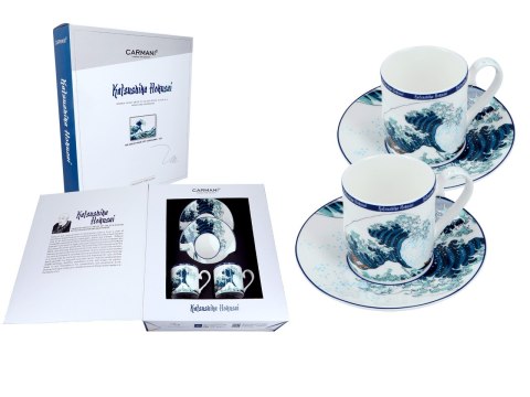 CARMANI Hokusai – Wielka fala w Kanagawie, 2 filiżanki espresso ze spodkami, 100 ml