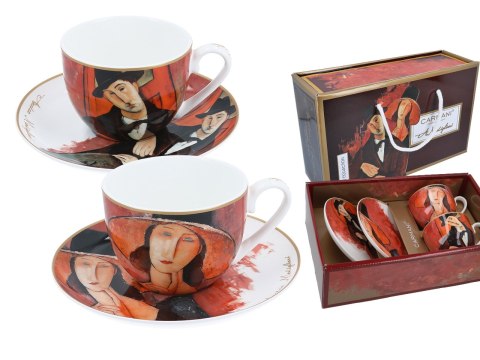 CARMANI Modigliani — Kobieta w kapeluszu i Mario Varvogli, 2 filiżanki ze spodkami, 250 ml
