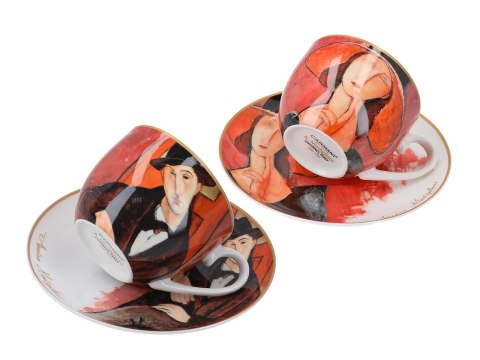 CARMANI Modigliani — Kobieta w kapeluszu i Mario Varvogli, 2 filiżanki ze spodkami, 250 ml