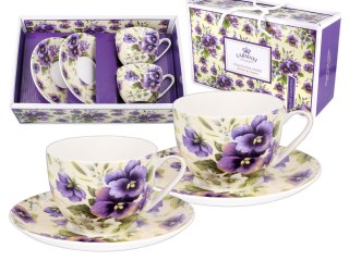 CARMANI Bratki – komplet 2 filiżanek ze spodkami, 260 ml