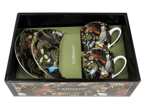 CARMANI Exotic Mood — komplet 2 filiżanek ze spodkami 220 ml, wzór 7106