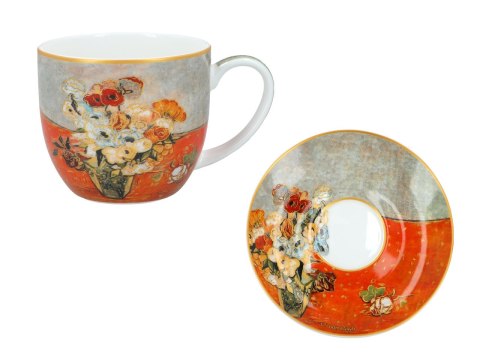 CARMANI Van Gogh – Róże i zawilce, 2 filiżanki ze spodkami, 250 ml
