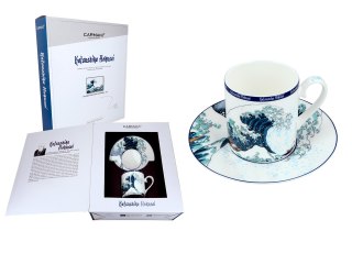 CARMANI Hokusai Wielka fala — filiżanka porcelanowa ze spodkiem 250 ml
