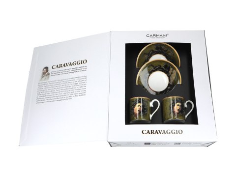 CARMANI Caravaggio Głowa Meduzy — 2 filiżanki espresso ze spodkami, 100 ml