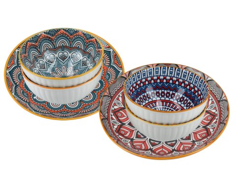 Komplet 4 miseczek i 2 talerzy — wzór 846-3215
