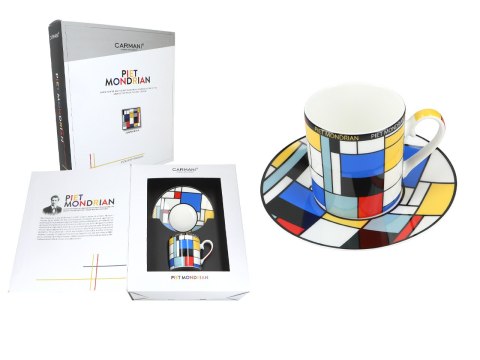 CARMANI Mondrian Composition A — filiżanka ze spodkiem 200 ml