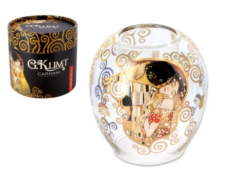 CARMANI Klimt Pocałunek — świecznik szklany 10 cm