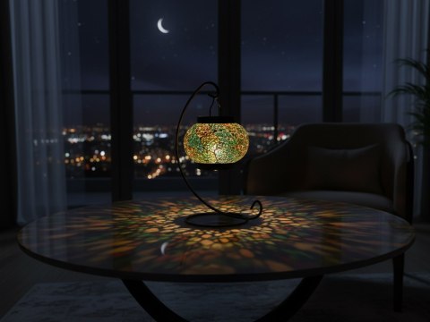 Lampion z kolorowym kloszem 15 × 24 cm — wzór losowy