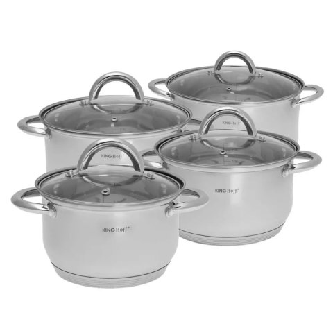 KINGHOFF KH-4448 - komplet 4 garnków z pokrywkami, 8 elementów