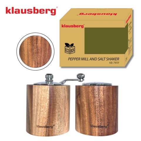 KLAUSBERG KB-7859 — akacjowy młynek do pieprzu i solniczka