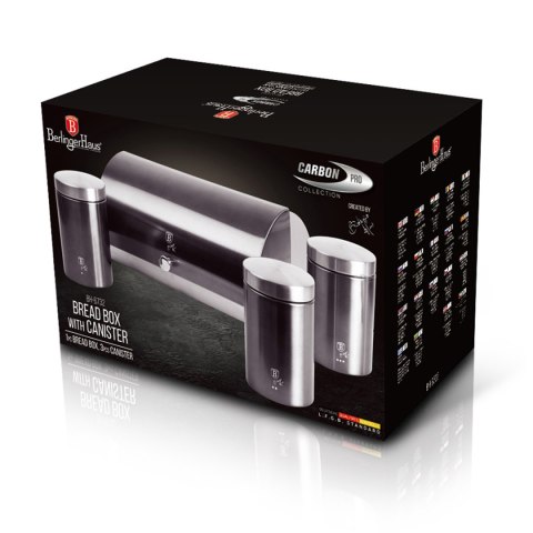 Berlinger Haus BH-6732 CARBON PRO — chlebak z 3 pojemnikami kuchennymi