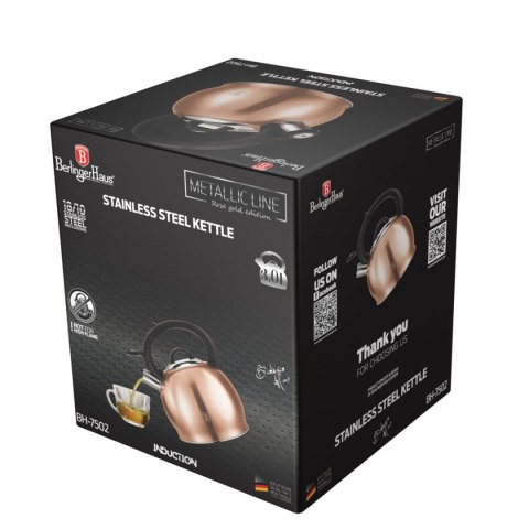 Berlinger Haus Rose Gold BH-7502 - czajnik z gwizdkiem 3 l