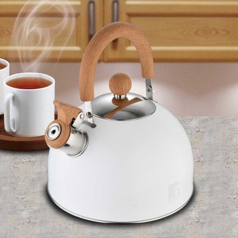 Bergner Naturally BG-37304 - czajnik z gwizdkiem 2,3 l, biały