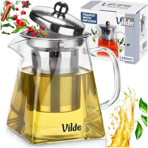 VILDE 259411 - szklany dzbanek z wyjmowanym zaparzaczem, 490 ml