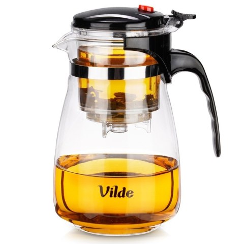 VILDE 259416 - szklany dzbanek z zaparzaczem spustowym, 960 ml