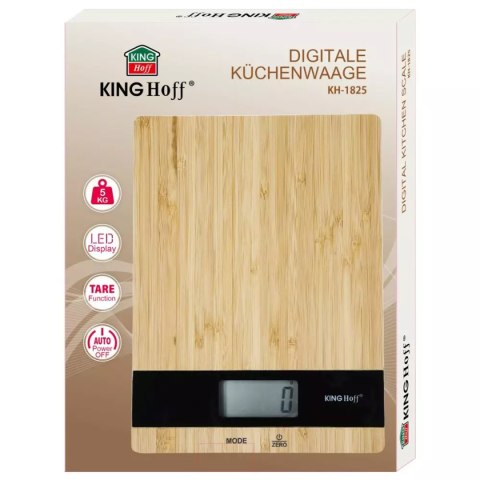 KINGHOFF KH-1825 — bambusowa waga kuchenna do 5 kg