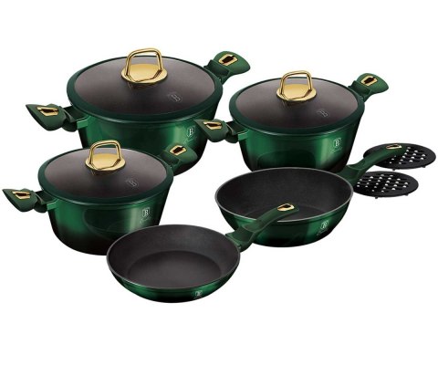 Berlinger Haus Emerald BH-6065 - komplet naczyń z powłoką tytanową, 10 elementów
