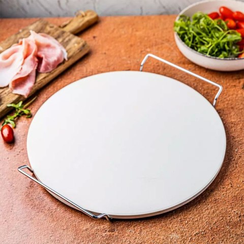 KLAUSBERG KB-7788 — kamień do pieczenia i serwowania pizzy 33 cm ze stojakiem