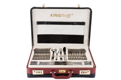 KINGHOFF KH-3561 - komplet sztućców 72 elementy w walizce, satyna