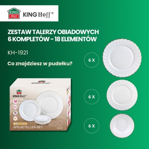 KINGHOFF MARIGOLD KH-1921 - serwis obiadowy dla 6 osób, 18 elementów