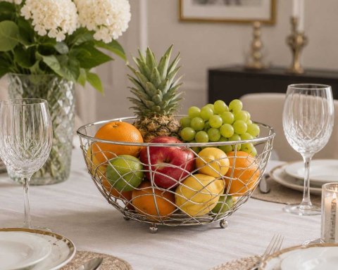 BANQUET Vanity A13492 – srebrny koszyk na owoce i pieczywo, 23 cm