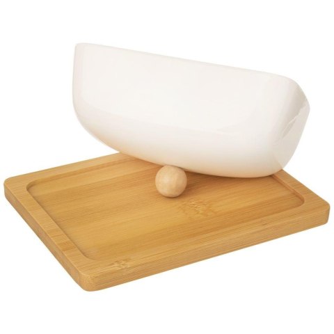 Orion WhiteLine 127144 - maselniczka porcelanowa z bambusem