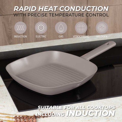 BERLINGER HAUS Taupe BH-8096 — patelnia grillowa 28 × 28 cm