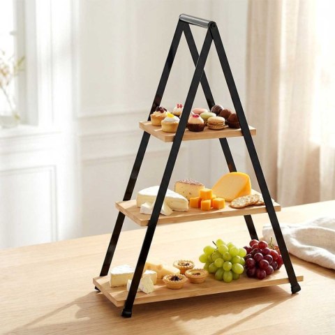 Vilde 139454 - patera bambusowa 3-poziomowa, wysokość 53 cm