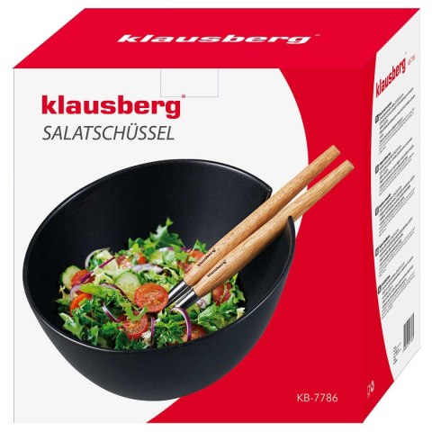 KLAUSBERG KB-7786 - czarna porcelanowa misa z 2 łyżkami