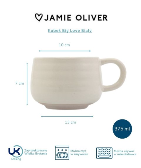 Jamie Oliver Big Love — kubek kamionkowy 375 ml, biały
