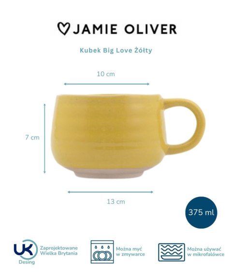 Jamie Oliver Big Love — kubek kamionkowy 375 ml, żółty