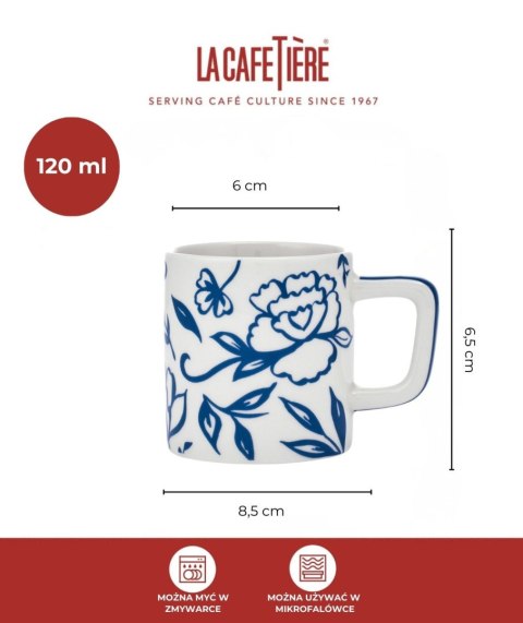 La Cafetière Blu Fiorato — ceramiczna filiżanka do espresso 120 ml