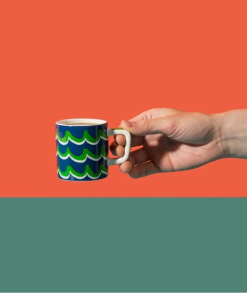 La Cafetière Ceramiczna filiżanka do espresso Cyan Tides, Niebieska, 120 ml