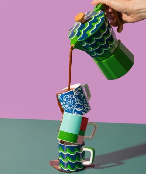 La Cafetière Ceramiczna filiżanka do espresso Cyan Tides, Niebieska, 120 ml