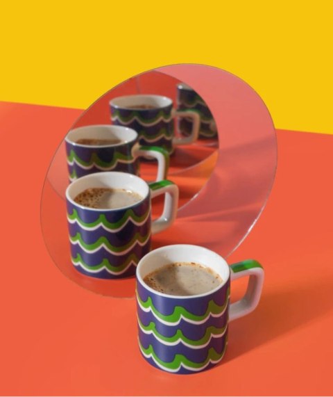 La Cafetière Ceramiczna filiżanka do espresso Cyan Tides, Niebieska, 120 ml