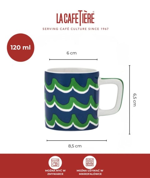 La Cafetière Ceramiczna filiżanka do espresso Cyan Tides, Niebieska, 120 ml