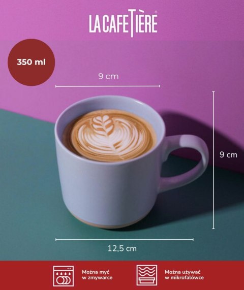 La Cafetière Ceramiczny Kubek do Kawy, Sky Blue, 350 ml