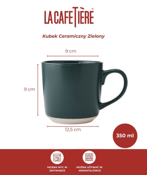 La Cafetière Kubek Ceramiczny Zielony 350 ml