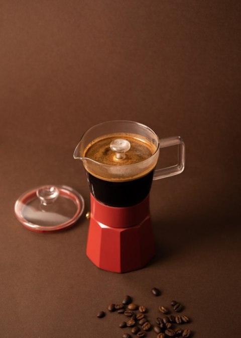 La Cafetiere Szklana Kawiarka Verona Czerwona, 290 ml